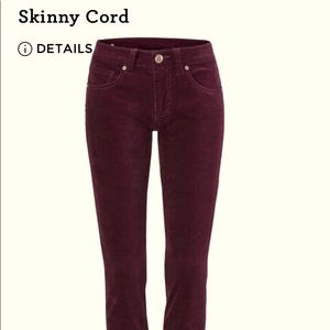 CAbi skinny Cord jeans. Size 14.